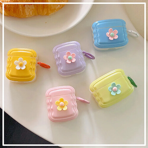 GUPBOO Airpods Coque Housse Étui Protecteur Compatible pour AirPods 3-Fille de fleur de couleur bonbon de style coréen