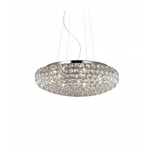 Ideal Lux Suspension Chromée en cristal KING 7 ampoules