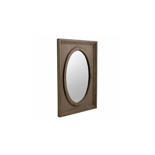 L'Héritier Du Temps Miroir Mural Glace Ovale Trumeau Style Ancien Cadre avec Moulure en Bois Marron 3,5x54,5x72,5cm