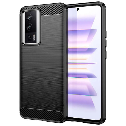 Htdmobiles Coque pour Xiaomi Poco F5 Pro 5G / Redmi K60 / K60 Pro - housse etui silicone gel carbone + verre trempe - NOIR