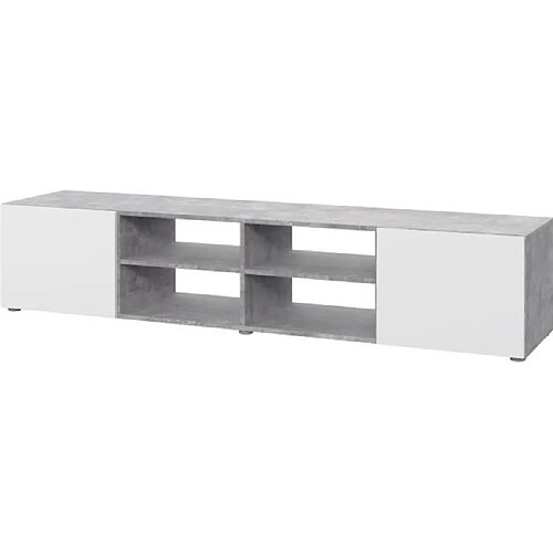 CSTORE - pilvi meuble tv - blanc et béton gris clair - l 180xp 42xh 37 cm