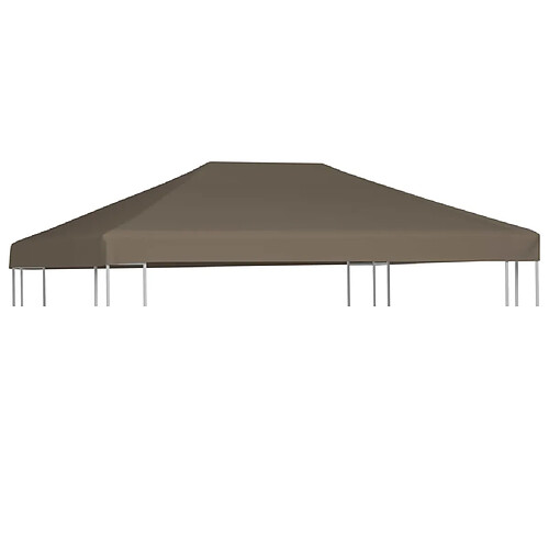 vidaXL Toile supérieure de gazebo 310 g/m² 3x3 m Taupe