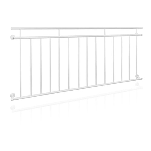 Ecd Germany Garde-corps balcon à la francaise appui rambarde blanc en acier 184 x 90 cm