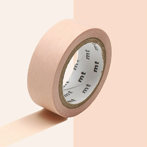 Masking tape unicolore pastel - Orange - 1,5 cm x 7 m