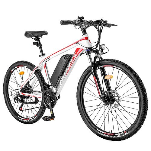 Vélo électrique Fafrees Hailong One, moteur 250 W, batterie 36 V/13 Ah, pneus CST 26 x 2,1 pouces, vitesse maximale de 25 km/h, autonomie maximale de 100 km, écran LCD, SHIMANO 21 vitesses - Blanc