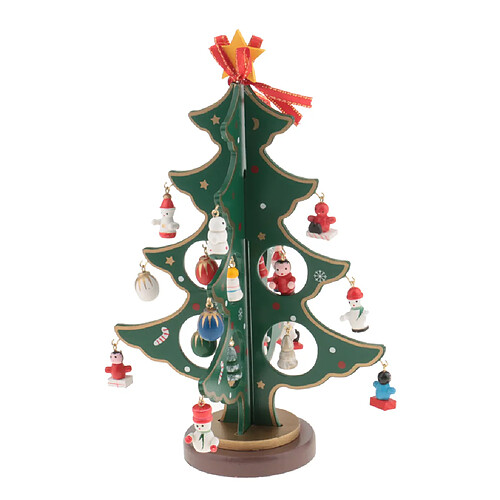 2 pièces 4 couches 3d arbre de noël pendentifs suspendus destop décoration vert