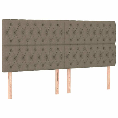 Maison Chic Lot de 4 Têtes de lit design pour chambre - Décoration de lit Taupe 90x7x78/88 cm Tissu -MN60061