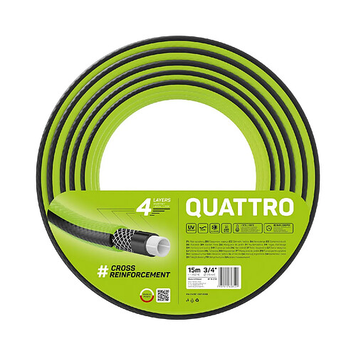 Cellfast Quattro Tuyau d'arrosage 15m 3/4'' 4 couches tresse croisée