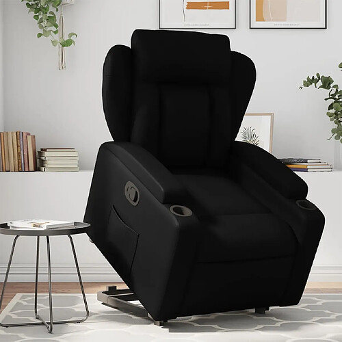 vidaXL Fauteuil inclinable Noir Similicuir