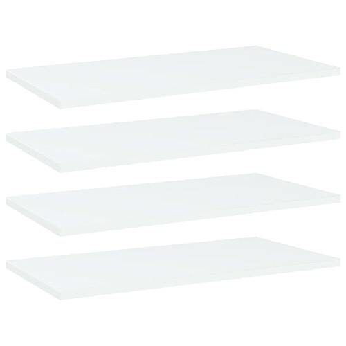 vidaXL Panneaux de bibliothèque 4 pcs Blanc 60x30x1,5 cm Aggloméré