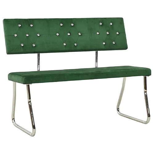 vidaXL Banc 110 cm Vert foncé Velours