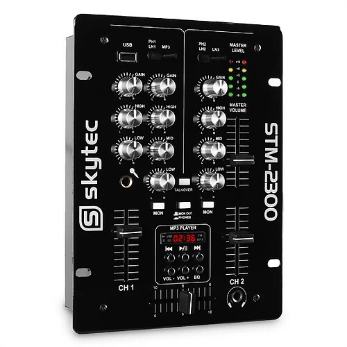 Skytec STM-2300 Table de mixage 2 pistes USB MP3 EQ Skytec