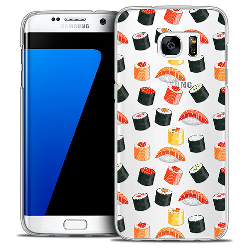 Caseink Coque Housse Etui Samsung Galaxy S7 Edge [Crystal HD Collection Foodie Design Sushi - Rigide - Ultra Fin - Imprimé en France]