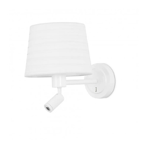 Leds C4 Applique Michigan avec liseuse, acier blanc, sans abat jour