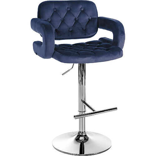 Non Tabouret de bar Dublin velours chrome