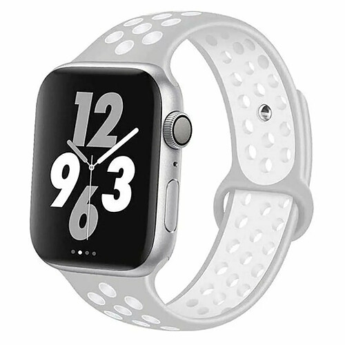 PHONECARE Bracelet SportyStyle pour Apple Watch Series 8 - 41mm - Gris / Blanc