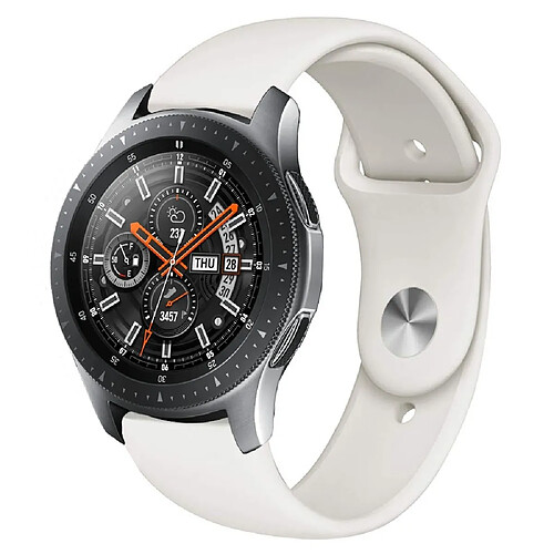 Wewoo Bracelet pour montre connectée en silicone monochrome appliquer Samsung Galaxy Watch Active 22 mm blanc crème