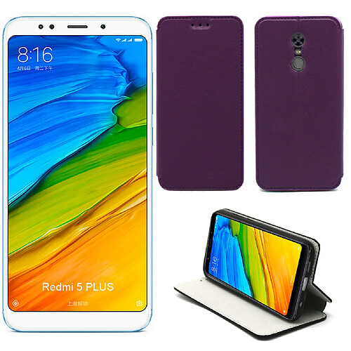 Xeptio Etui Luxe Xiaomi Redmi 5 Plus violet Slim Style Cuir avec Stand Smartphone 2018 - Housse Coque Anti Choc de Protection Redmi 5+ - Accessoires Pochette Case …