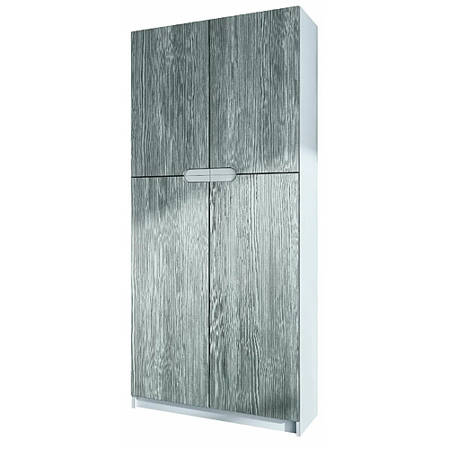 Mpc Armoire De Bureau Blanc Mat Et Anthracite Avola (lxhxp) : 82 x 185 x 37