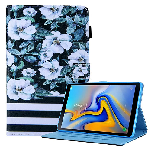 Etui en PU Titulaire de la carte d'impression de motifs antichoc fleur blanche pour votre Samsung Galaxy Tab A7 Lite 8.7 (2021) T220/T225