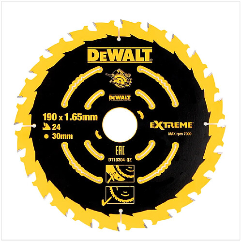 DeWalt DT10399 Lot de 3 Lames de scie circulaire Extrême 190 x 1,65 mm