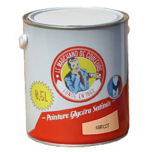 Peinture Glycéro - Bois / Métal - Satinée - Abricot - 0.5 L - ONIP