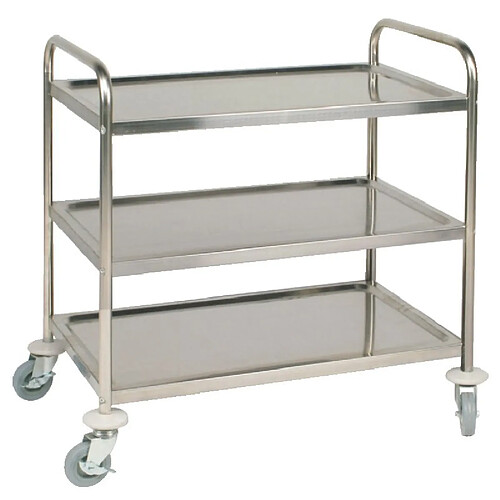 Chariot de débarrassage inox 3 niveaux 930 x 860 x 535 mm - Vogue