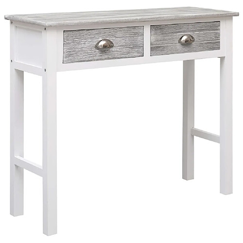 vidaXL Table console Gris 90 x 30 x 77 cm Bois