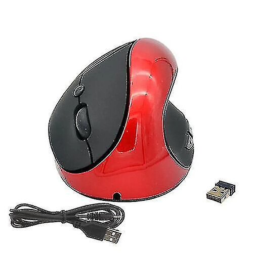 Universal Souris de souris verticale ergonomique sans fil optique pour ordinateur portable PC, rouge