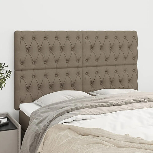 vidaXL Têtes de lit 4 pcs Taupe 72x7x78/88 cm Tissu