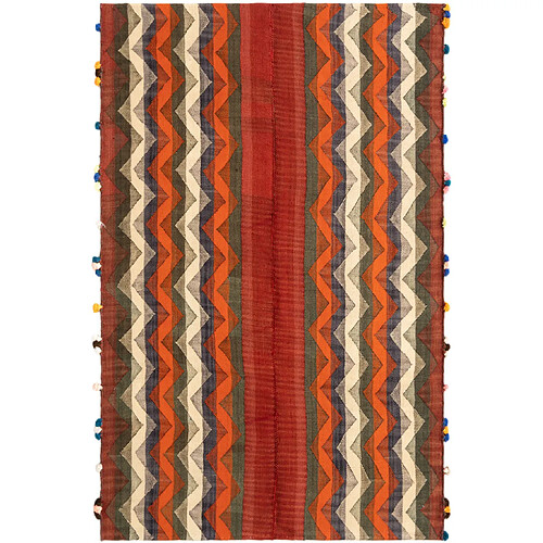 Vidal Tapis de laine 191x121 rouge Jajim