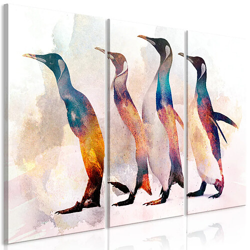 Artgeist Tableau - Penguin Wandering (3 Parts) [120x80]