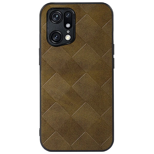 Coque en TPU + PU grille de texture, vert pour votre Oppo Find X5 Pro