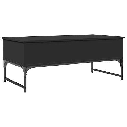 ComfortXL Table Basse Noir 100x50x40 Cm Bois D'ingénierie Et Métal