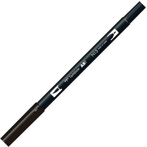 Marqueur permanent Tombow ABT Dual N15 Noir (6 Unités)