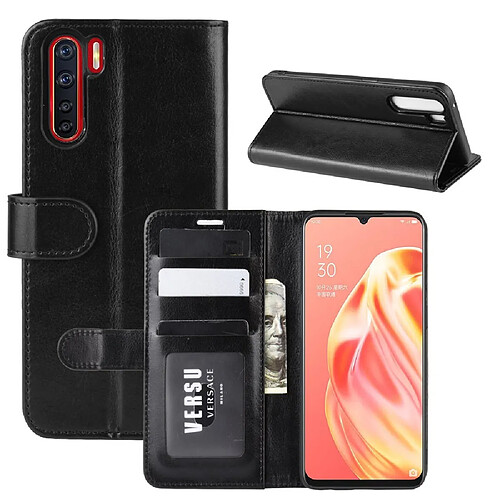 Etui en PU cheval fou magnétique noir pour votre OPPO A91