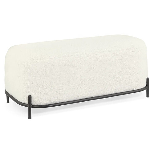 Alterego Banquette design 'ORSO BENCH' en tissu bouloché beige