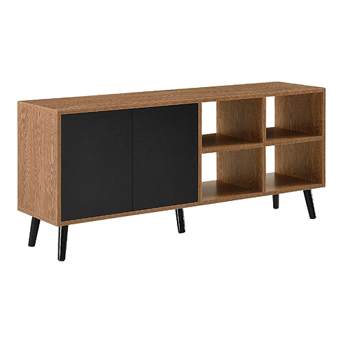 Helloshop26 Commode stylée meuble de rangement pratique touche-lâche effet bois foncé noir 03_0006827