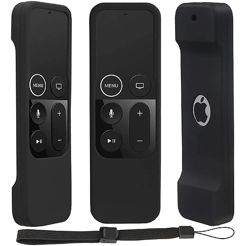 Universal Télécommande compatible Apple TV 4K/4ème génération - amplificateur léger antidérapant; fixation du couvercle de protection avec un crochet - noir