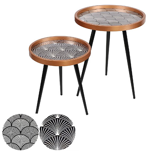 Urban Living 2 Tables d'appoint design Art Décoration - Noir