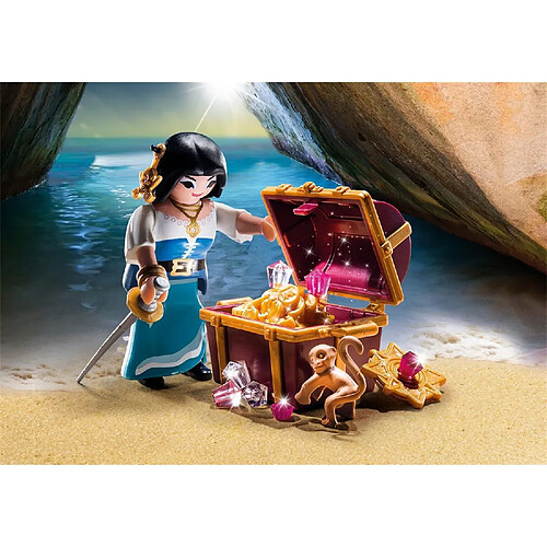 Playmobil® PLAYMOBIL 9087 Figurine - Flibustière avec trésor