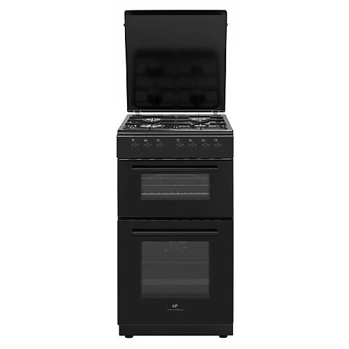 Cuisiniere gaz CONTINENTAL EDISON CECDF5060B3 - 4 feux - noir - L50 xP60 x H90 cm