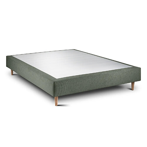 Sommeil de plomb Sommier Tapissier Tissu Vert 150x190 H35cm