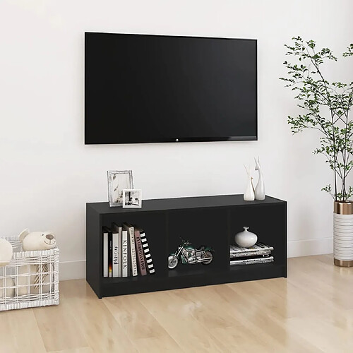 vidaXL Meuble TV Noir 104x33x41 cm Bois de pin massif