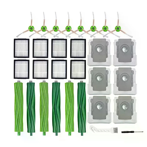 Kit de remplacement pour aspirateur IRobot Roomba, 30 pièces, accessoires pour modèles I7 +/I7 Plus E5 E6 E7, brosses, filtres, pièces de rechange