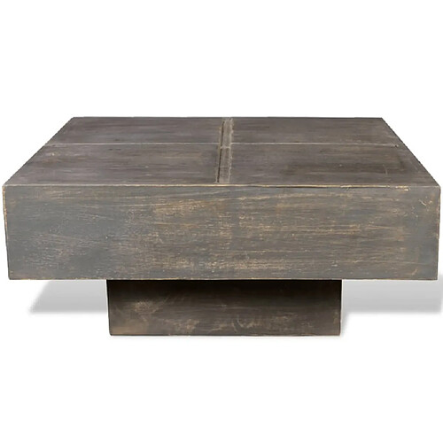 ComfortXL Table Basse Carrée Marron Foncé Bois Massif De Manguier