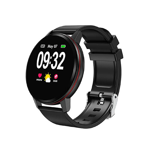 YP Select 1.22 pouces Écran couleur Pression artérielle Moniteur de fréquence cardiaque Sport Bluetooth Smart Wristband Watch-Noir