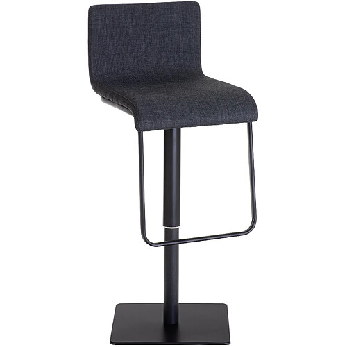 Decoshop26 Tabouret de bar x1 chaise haute siège pivotant en tissu gris foncé support en acier inoxydable 10_0005158