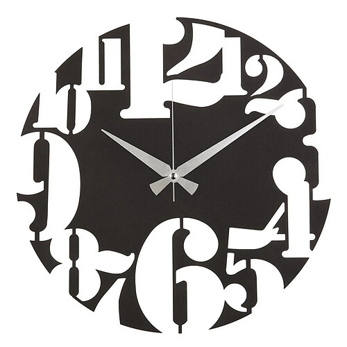 EPIKASA Horloge Murale Numbers 3, Noir, Métal, 50x1,5x50 cm