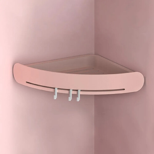 Wewoo Support de bain pour salle de Panier mural de rangement en plastique triangulaire sans poinçon rouge